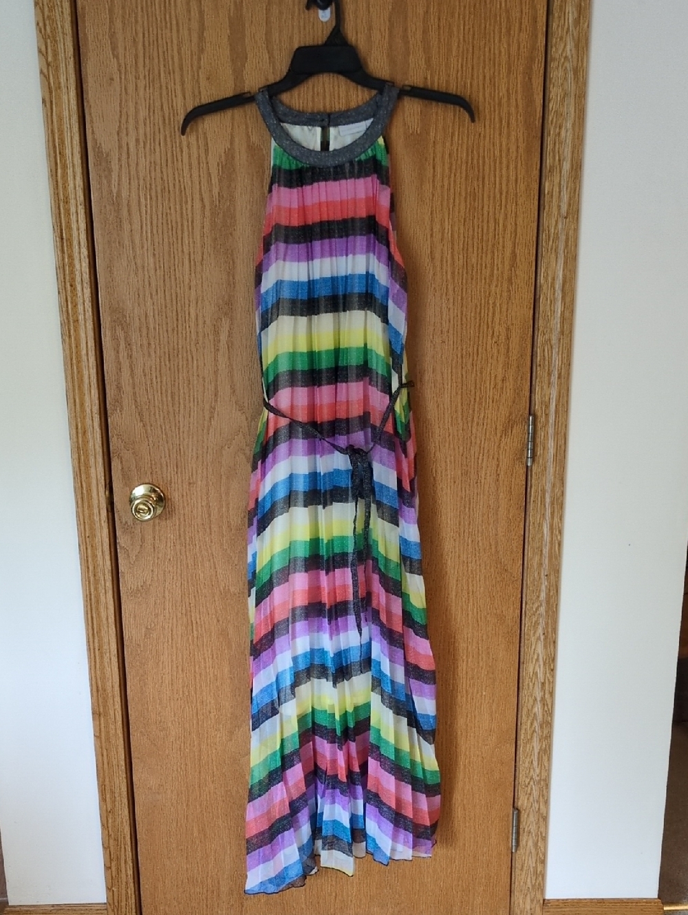 New York & Company Multicolor Striped Maxi Dress M EUC